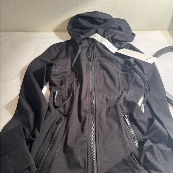 lululemon athletica Tops - New lululemon black dyfine zip up with hoodie Women's Black Jacket size 4